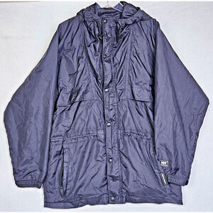 Helly Hansen Jacket Men's Size Small Black Packable Windbreaker Coat 73983